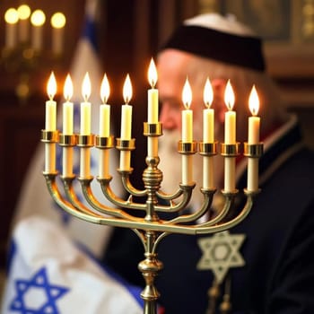 jewish holiday hanukkah traditions, lighting candles menorah, Jerusalem israel and diaspora, Israeli Judaism background High quality image