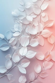 Soft pastel gradient with subtle white floral overlays creates an elegant and inviting spring-themed backdrop. ideal for seasonal branding, advertising, and print design purposes, offering a gentle and sophisticated aesthetic.