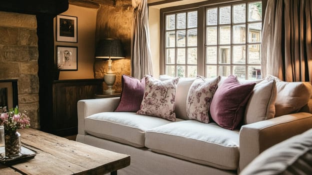 Country cottage decor, Cotswolds style interior design, furniture and home decor in elegant English country house style idea