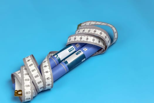 Ozempic Insulin injection pen or insulin cartridge pen for diabetics. Medical equipment for diabetes parients.