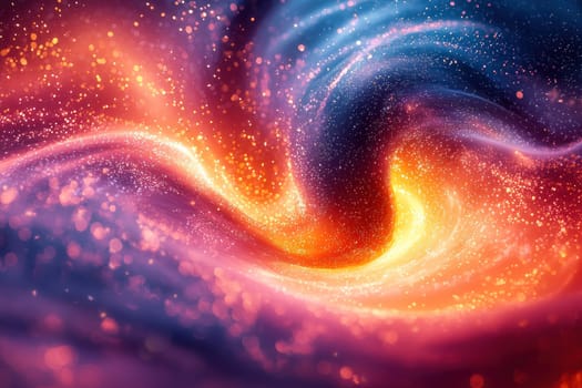 A Swirling energy in vibrant colors represents fusion power and cosmic beauty