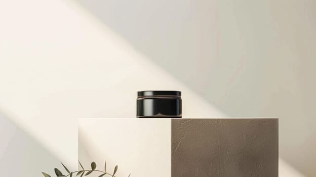 Cosmetic cream in a glass jar. Skin care concept. Background for beauty products