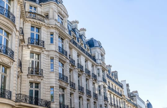 Old and expensive residential building in the city center of Paris, France. High quality photo