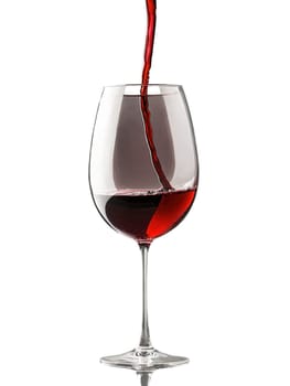 Bold Zinfandel glass, showcasing deep red wine, isolated on transparent, dynamic liquid, rim lighting