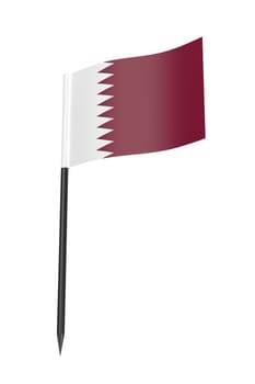 Qatari flag toothpick isolated on a white background