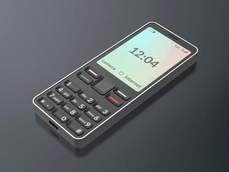 Mobile phone on dark grey background