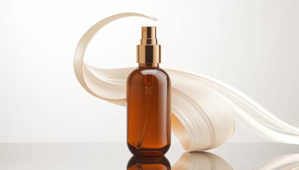 Hair Serum Bottle A hair serum bottle with a glossy finish and a swirl of
