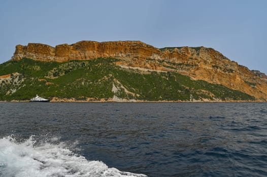 Scenic view of Cap Canaille headland and Cassis in south of France, High quality photo