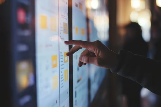 A focused shot of a hand interacting with a digital interface, showcasing the modern workspace for web developers. This image illustrates technology and user experience.