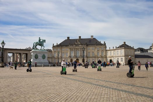 Copenhagen, Denmark . May 15, 2023. Amalienborg, the palace and residence in Copenhagen of the queen of Denmark. Royal Palace.