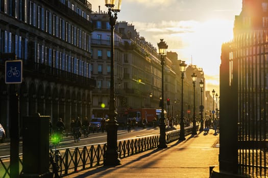 Early morning and sunrise on the streets of Paris, France - November 25, 2024