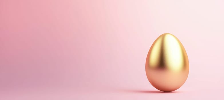 Modern easter greeting card template featuring a soft pastel gradient background with a single gold egg icon. the design offers ample blank space for a personalized message, creating a sleek and contemporary aesthetic perfect for seasonal greetings.
