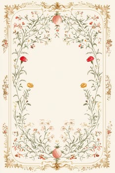 Ornate easter greeting card template featuring intricate floral patterns and a blank central area for customized messages. the elegant design with artistic borders is perfect for creating timeless, personalized holiday greetings.