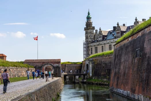 Beautiful Kronborg castle Elsinore city in Denmark. Magnificent renaissance castle. Elsinore, Denmark - September 20, 2024