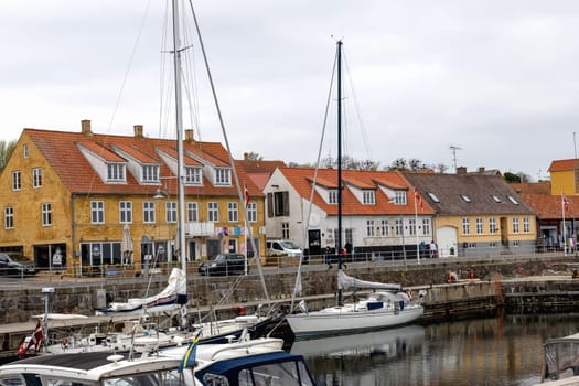 Ancient street of the city of Gudhjem, Bornholm Island, Denmark - December 4, 2024