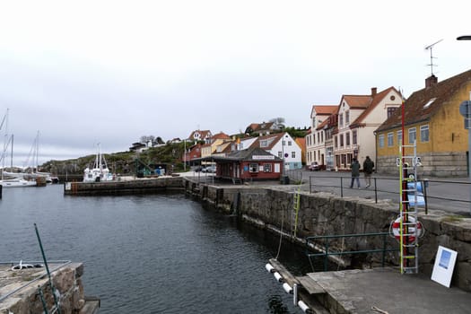Ancient street of the city of Gudhjem, Bornholm Island, Denmark - December 4, 2024