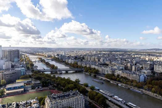 View of Paris from the observation deck of the Eiffel Tower. Paris, France - November 15, 2024