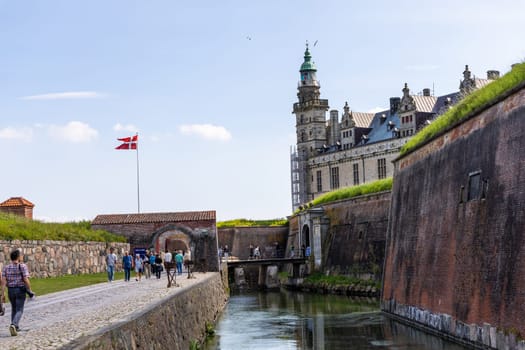 Beautiful Kronborg castle Elsinore city in Denmark. Magnificent renaissance castle. Elsinore, Denmark - September 20, 2024