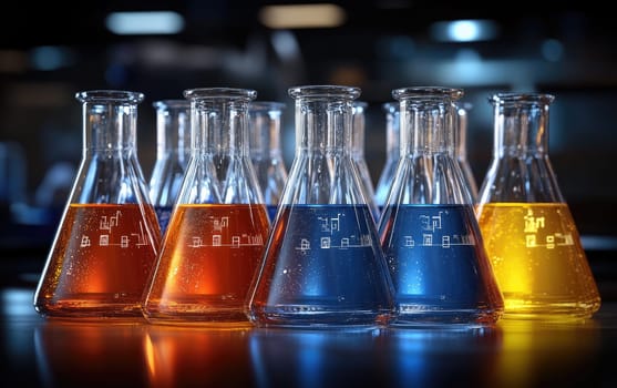 Test tubes and flasks: chemical reactions, scientific equipment, liquid solutions, lab experiments, glass vessels, chemical reactions, laboratory procedures, experimental liquid, academic research