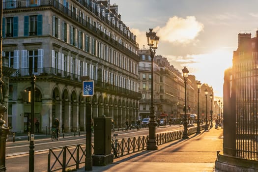 Early morning and sunrise on the streets of Paris, France - November 25, 2024
