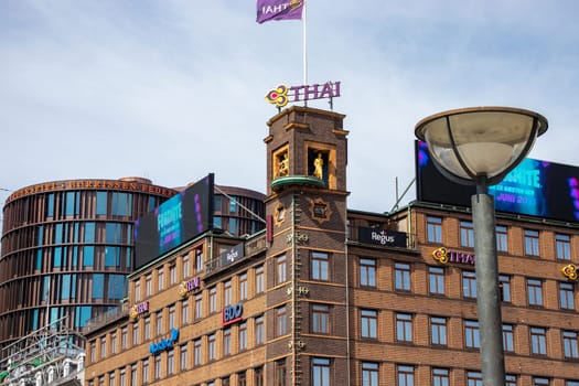 Copenhagen, Denmark - May 15, 2023. The center of Copenhagen. Iconic building located in City Hall Square.