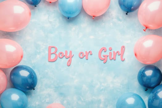Gender celebration, a joyful party with pink and blue, a heartfelt moment of excitement and togetherness as the boy or girl reveal becomes a cherished part of the family celebration