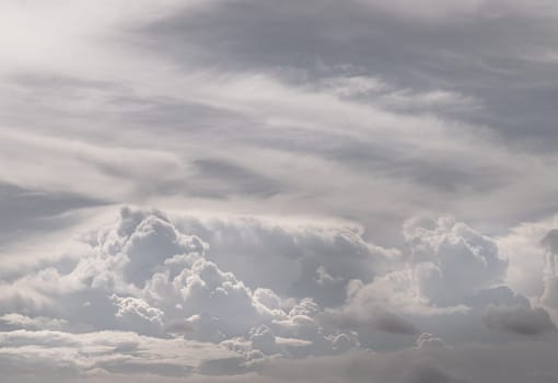 Beautiful sky with clouds background. The softness of the clouds and the brightness of the sky. Light blue background. Relaxing feeling and inspirational, Nature abstract composition, Space for text, Selective focus.