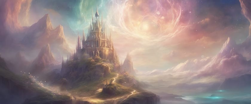 Fantasy surreal colorful landscape - Generative ai