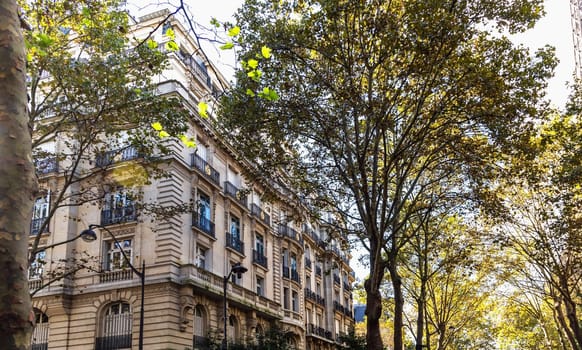 Old and expensive residential building in the city center of Paris, France. High quality photo