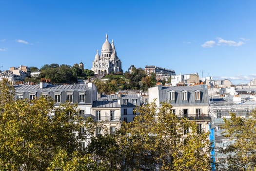 View from above of Paris and the hill of Montmartre. Paris, France - November 15, 2024