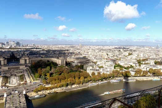 View of Paris from the observation deck of the Eiffel Tower. Paris, France - November 25, 2024