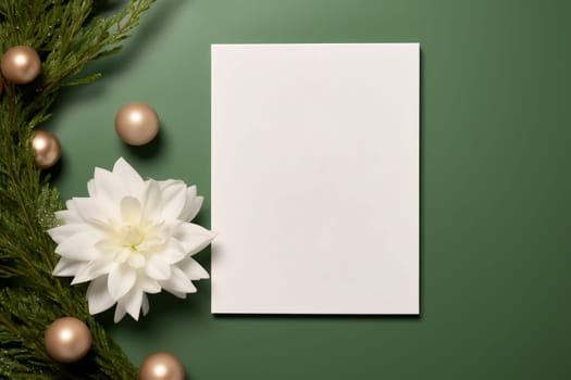 Christmas New Year holiday cards with Christmas decoration. AI Generated.