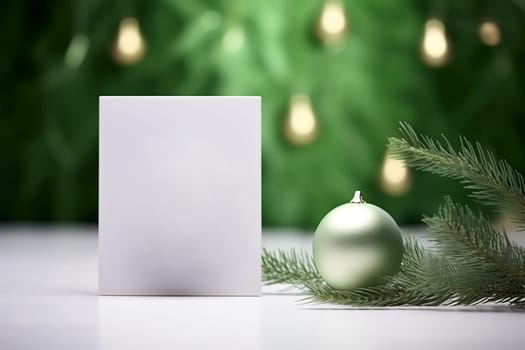 Christmas New Year holiday cards with Christmas decoration. AI Generated.