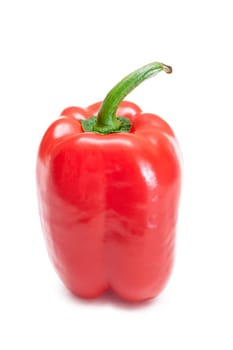 Red Sweet Bell Pepper Isolated on White Background