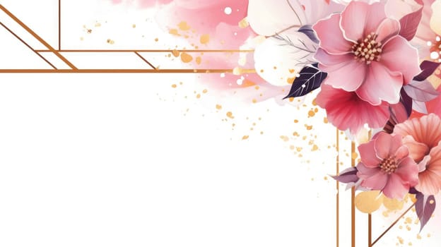 Watercolor abstract design for background of wedding or buzzy social media banner on white background generative AI