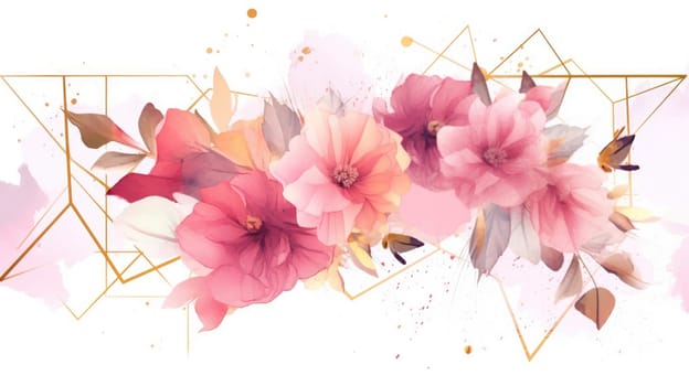 Watercolor abstract design for background of wedding or buzzy social media banner generative AI