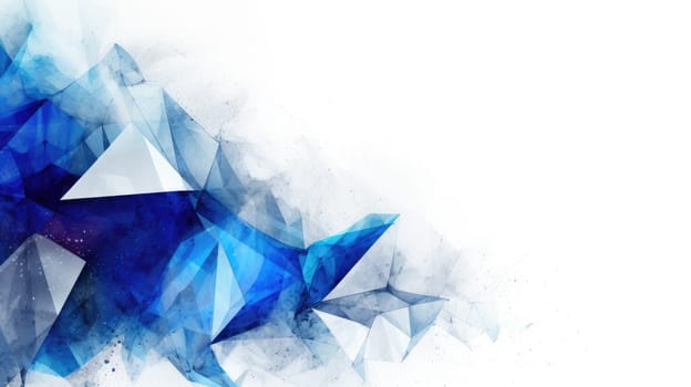 Abstract watercolor artwork mixed with buzzy geometric shapes for background of social media banner generative AI image