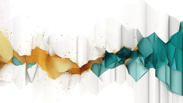 Abstract watercolor artwork mixed with buzzy geometric shapes for background of social media banner generative AI image