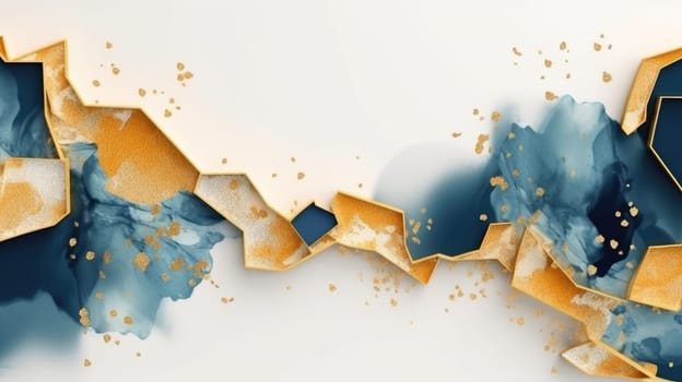 Abstract watercolor artwork mixed with buzzy geometric shapes for background of social media banner generative AI image