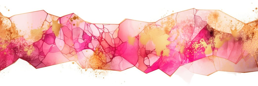 Abstract watercolor artwork mixed with buzzy geometric shapes for background of social media banner generative AI image