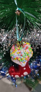 christmas holiday tree branches, new year ball. High quality photo