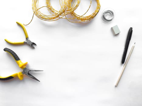 Diy crafting essentials. Tools and materials for creative projects.
