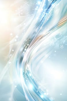 Christmas background with snowflakes and flowing lines creating a festive holiday atmosphere