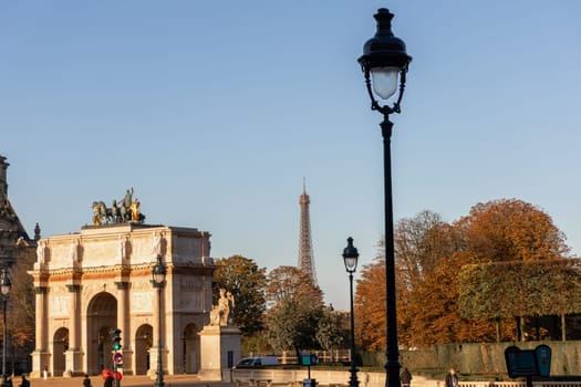 The Arc de Triomphe du Carrousel, triumphal arch in Paris France - November 1, 2024