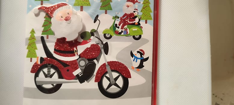 new year santa claus christmas card. High quality photo