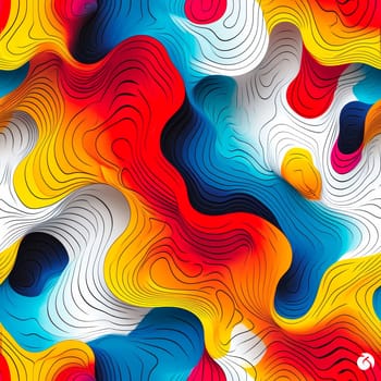 A vibrant and beautiful abstract pattern featuring flowing waves in bold and eyecatching colors for creative projects