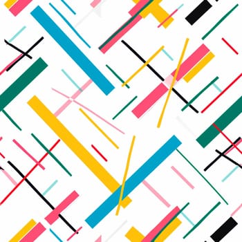A dynamic abstract design featuring bold, colorful lines and engaging shapes on a clean white background