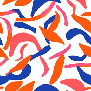 An eyecatching and vibrant abstract pattern showcasing bold and dynamic shapes in vivid red, blue, and orange hues