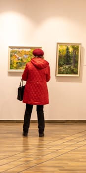 12.12.2024 - Minsk, Belarus -Art works on the display of the exhibition