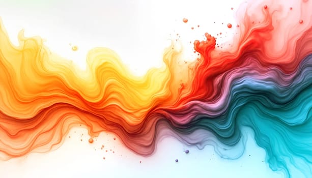 A dynamic display of swirling colors flows seamlessly across the canvas, merging bold reds, yellows, and soothing blues in an artistic arrangement - Generative AI